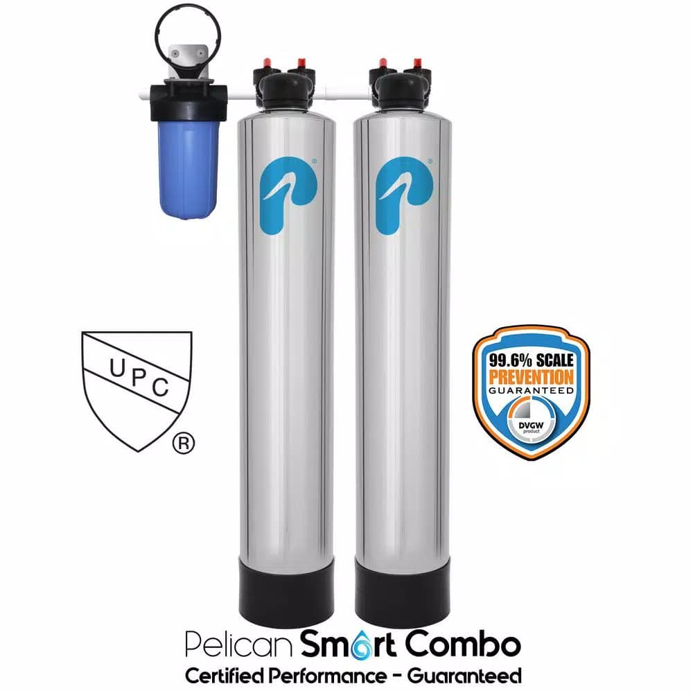 Pelican Water Pelican PSE2000 Whole House Water Filtration and NaturSoft Water Softener Alternative System, 15 GPM