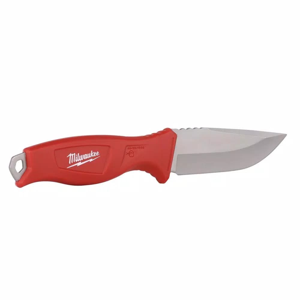 Milwaukee 4 in. Tradesman Fixed Blade Knife with Stainless Steel Drop Point Blade