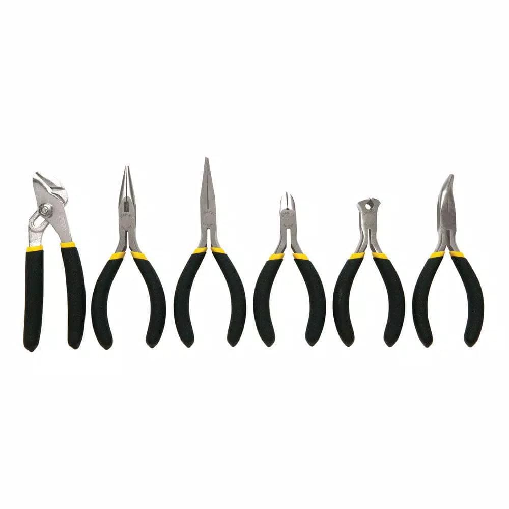 Stanley 6-Piece Bi-Material Mini Plier Set - Drop Forged Steel Hand Tools