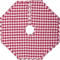 VHC Brands Emmie 21 in. Red Patchwork Christmas Tree Skirt - Hand-Quilted Cotton Farmhouse Decor thumbnail 2