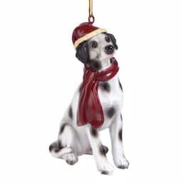 Design Toscano Dalmatian Dog Holiday Ornament Sculpture with Santa Hat and Scarf thumbnail 1
