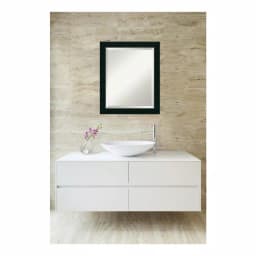 Amanti Art Nero 19 in. W x 23.25 in. H Rectangular Framed Bathroom Vanity Mirror, Black thumbnail 1