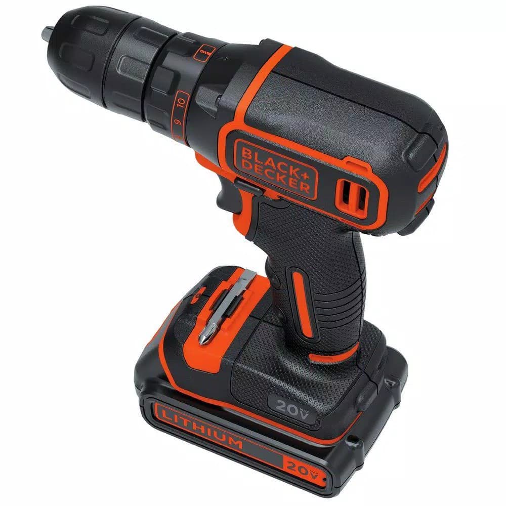 BLACK+DECKER 20V MAX Lithium-Ion Cordless 3/8 in. Drill/Driver Kit with 1.5 Ah Battery and Charger