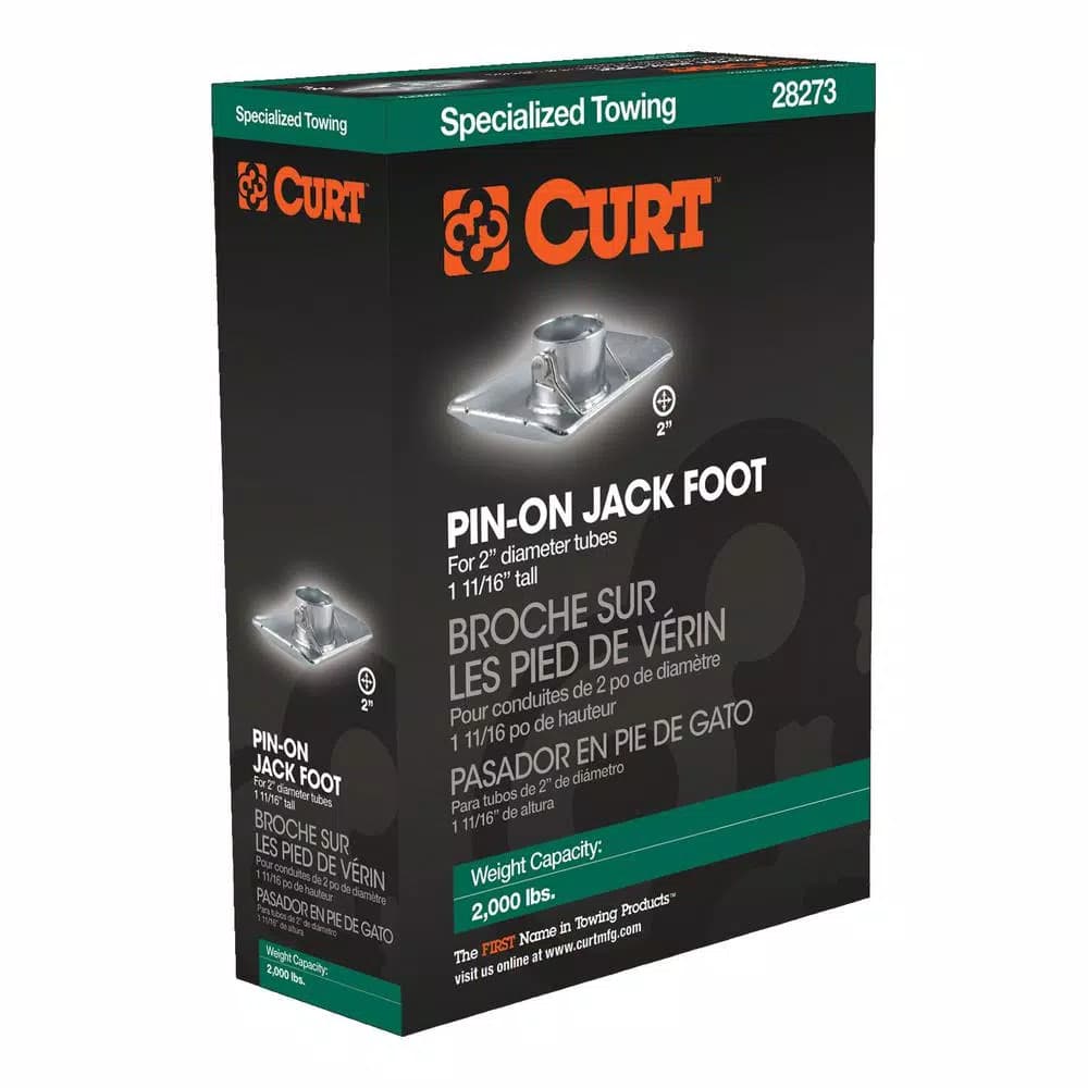 CURT Pin-On Jack Foot for 2" Tube, 2,000 lbs. Capacity