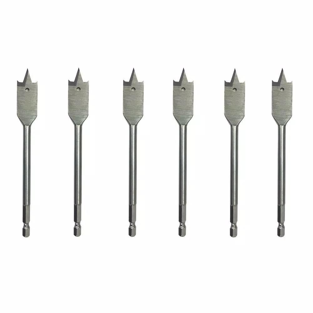 Drill America DMS Series Carbon Steel Spade Drill Bit Set, 6-Piece
