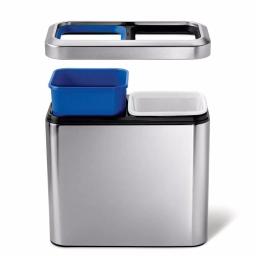 simplehuman 20-Liter Slim Open Recycler, Fingerprint-Proof Brushed Stainless Steel thumbnail 3