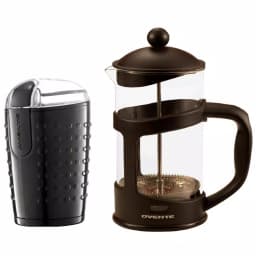 Ovente Electric Coffee Bean Grinder and 8-Cup French Press Coffee Maker Bundle, Black thumbnail 1