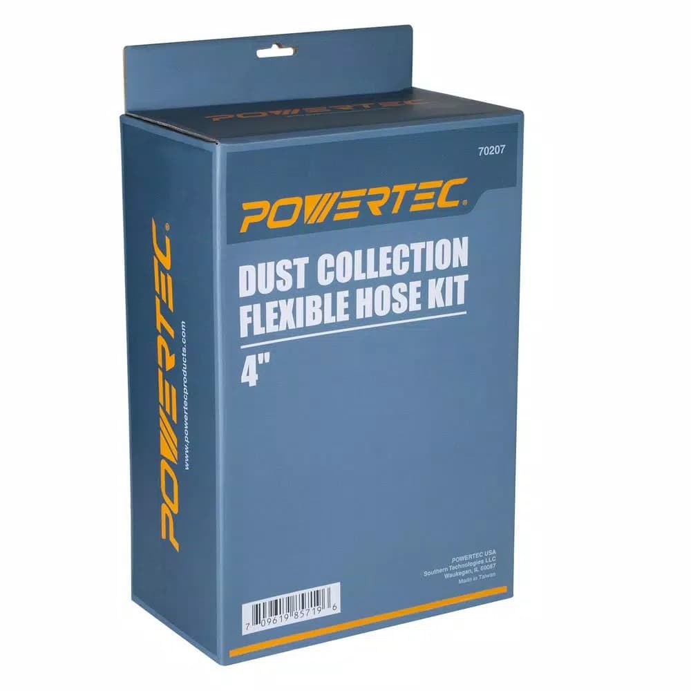 POWERTEC 4 in. Dust Collection Flexible Hose Kit with Nozzles and Connectors
