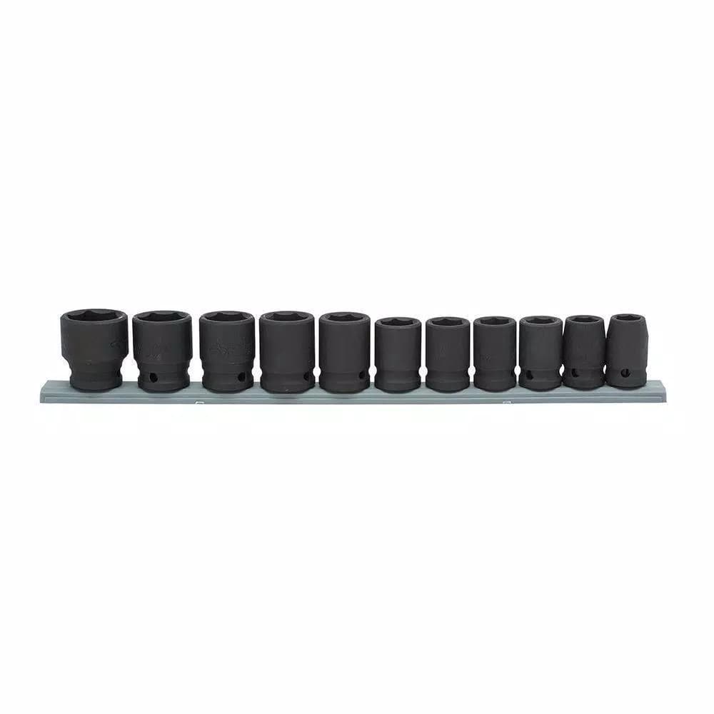 Husky 11-Piece 1/2 in. Drive Metric Impact Socket Set, Chrome Molybdenum Steel