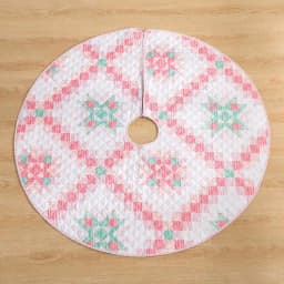 Country Living 48 in. Retro Star Quilted Tree Skirt, Reversible Blush Pink Microfiber thumbnail 6