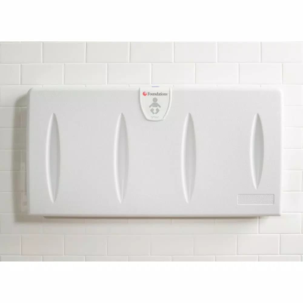 Foundations Horizontal Surface Mount Baby Changing Station, Light Gray