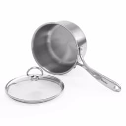 Chantal Induction 21 Steel 2 Qt. Stainless Steel Saucepan with Glass Lid, Brushed Finish thumbnail 3