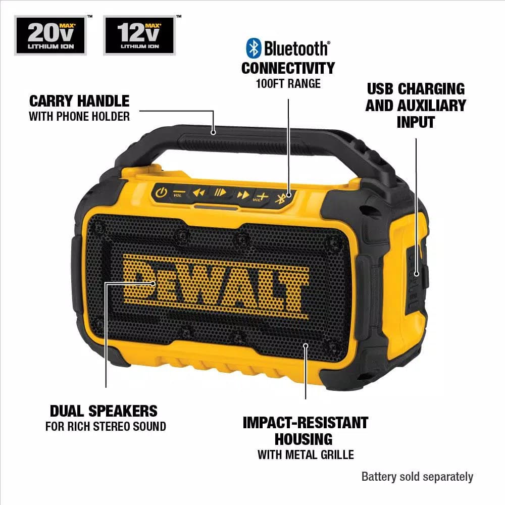 DEWALT 20V MAX Cordless 7-Tool Combo Kit with ToughSystem Case, 3 Batteries & Bluetooth Speaker