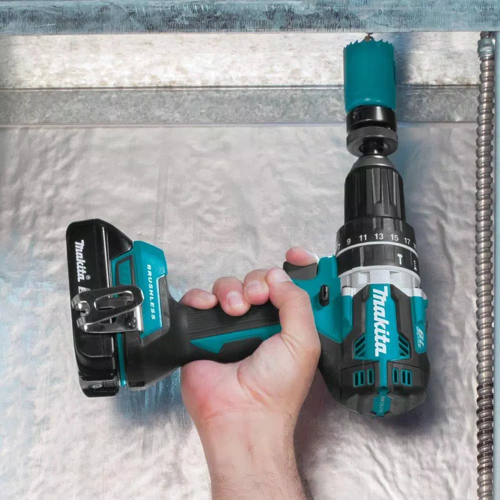 Makita 18V LXT Brushless 1/2 in. Hammer Driver-Drill Kit with (2) 2.0Ah Batteries, Charger and Bag