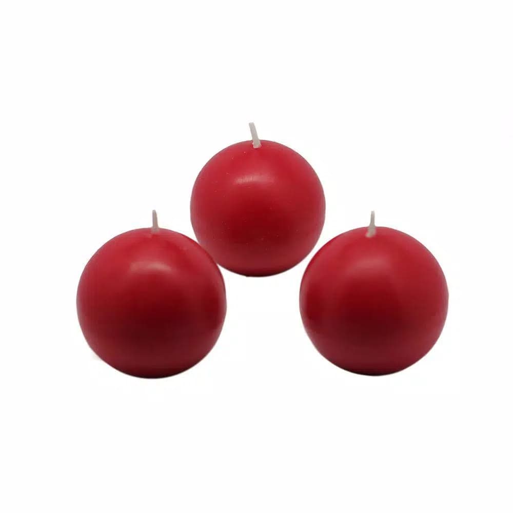 Zest Candle Biedermann and Sons 2 in. Red Ball Candles, Box of 12