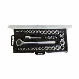 Best Value 40-Piece 1/4 in. and 3/8 in. Ratchet & Socket Set, SAE and Metric, High Carbon Steel thumbnail 1