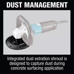 Makita PC5010CX1 5 in. SJS II Compact Concrete Planer with Dust Extraction Shroud thumbnail 8