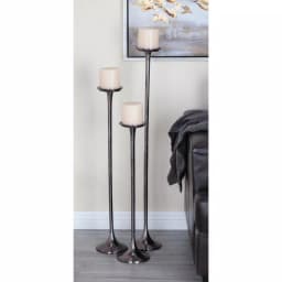 LITTON LANE Modern Gray Aluminum Candlestick Set of 3 - 40 in. x 32 in. x 37 in. thumbnail 5