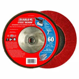 Diablo Steel Demon 7 in. 60-Grit Coarse Grinding and Polishing Flap Disc, Type 29 Conical Design thumbnail 1