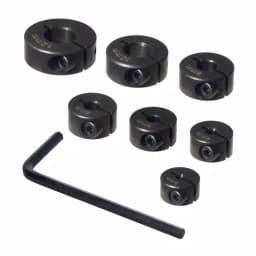 POWERTEC 7-Piece Stainless Steel Drill Bit Stop Collar Set with Split Ring Design and Size Markings thumbnail 1