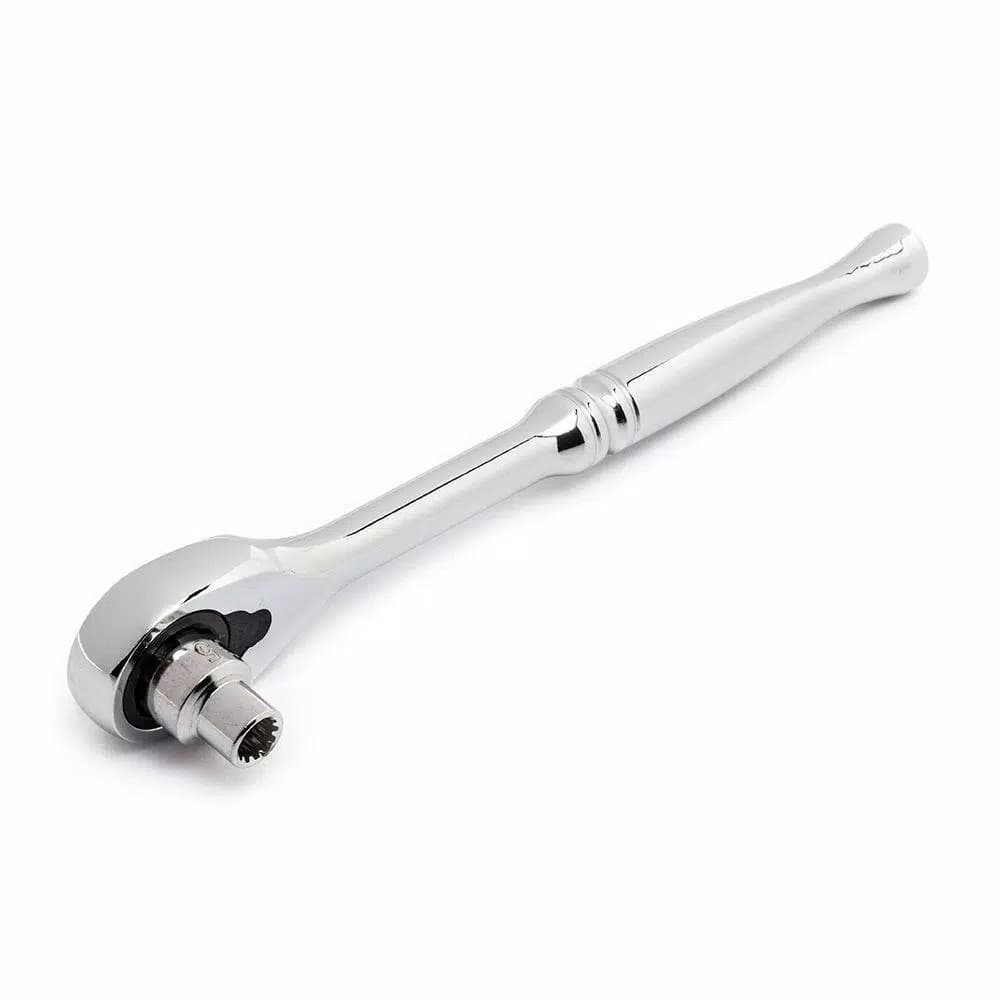 Husky 1/4 in. Drive Pass Through Ratchet, 72-Tooth, Chrome Finish