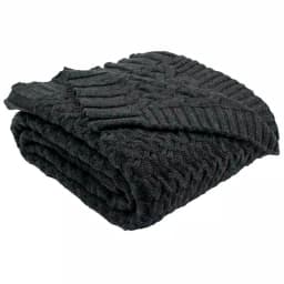 Safavieh Affinity Dark Grey Cable Knit Cotton Throw Blanket, 50 x 60 in. thumbnail 2