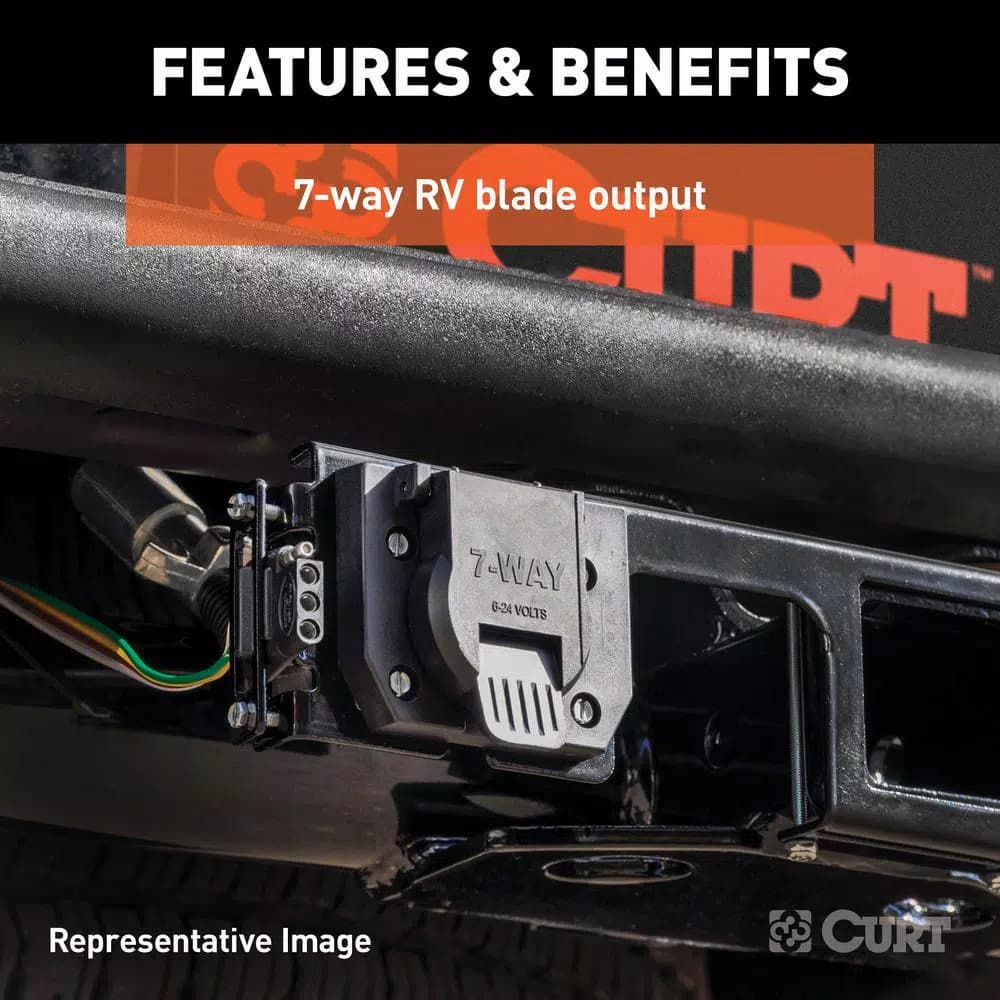 CURT Custom Vehicle-Trailer Wiring Harness, 7-Way RV Blade Output for Ford F-150 & F-250
