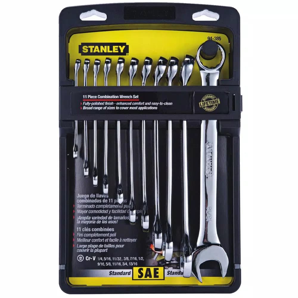STANLEY 11-Piece SAE Combination Wrench Set with Max-Drive System
