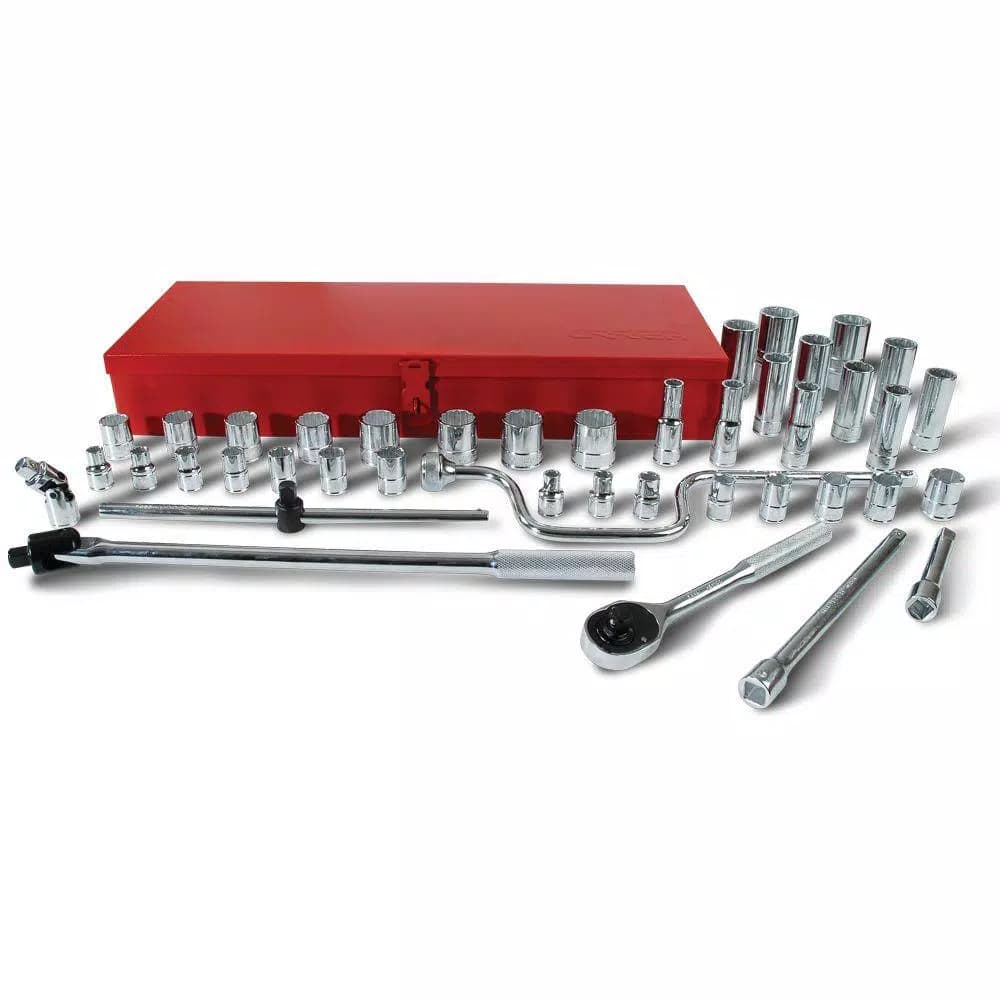 URREA 43-Piece 1/2 in. Drive 12-Point & 6-Point Socket and Ratchet Set