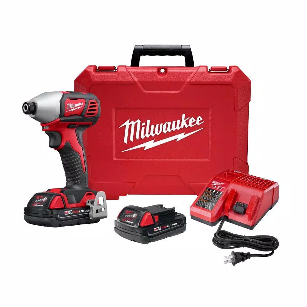 Milwaukee M18 18V Lithium-Ion 1/4 in. 2-Speed Impact Driver Kit with (2) 1.5Ah Batteries, Charger, and Hard Case