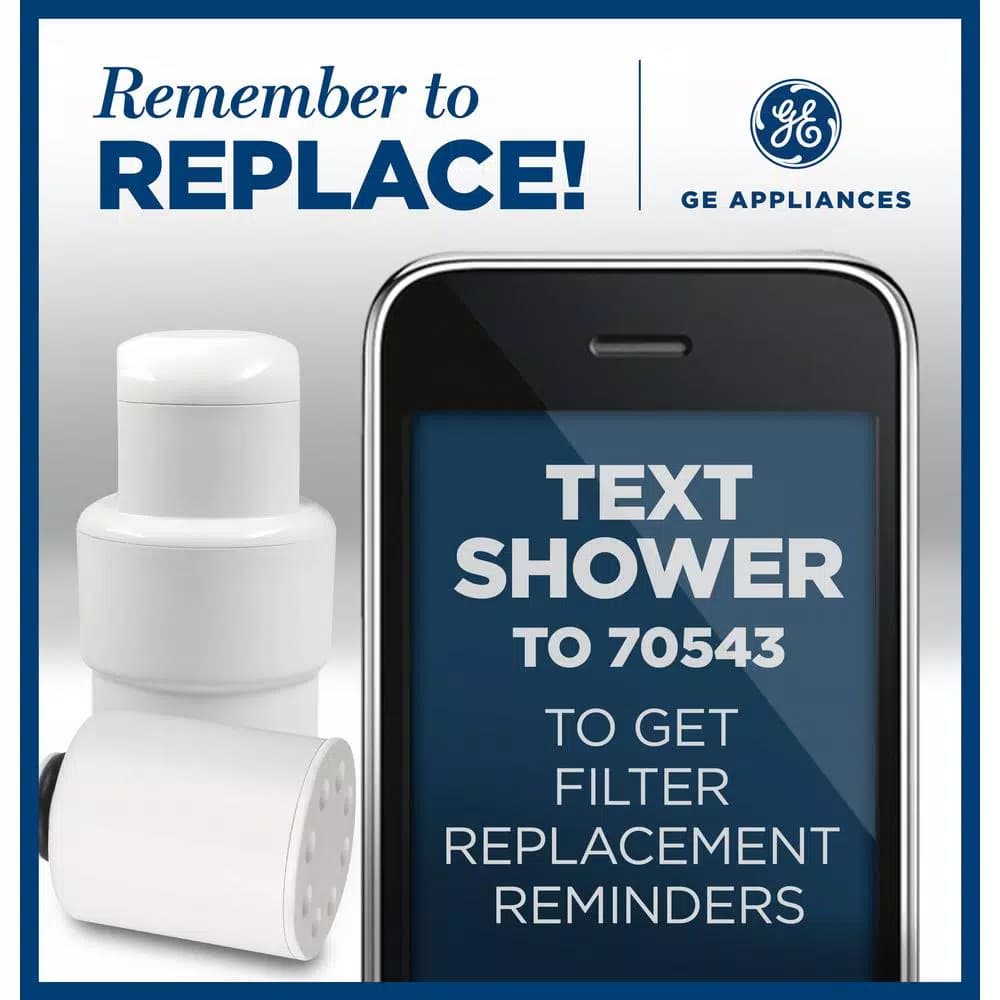 GE Shower Water Filtration Replacement Filter, Compatible with GXSM01HWW