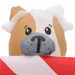 Home Accents Holiday 8 ft. W Pre-Lit Giant Airblown Inflatable Christmas Puppies with Candy Cane Scene thumbnail 3