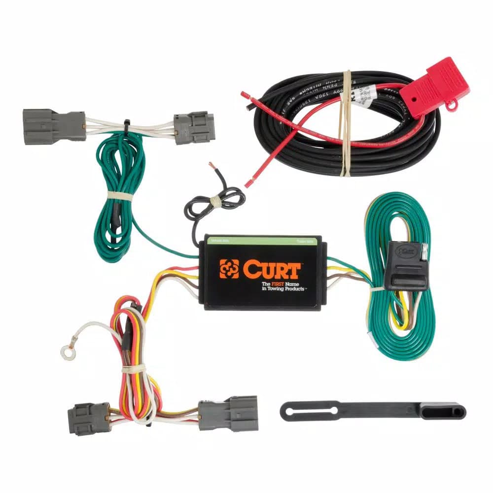 CURT Custom Vehicle-Trailer Wiring Harness, 4-Way Flat, for Kia Borrego & Hyundai Santa Fe Sport