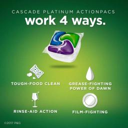 Cascade Platinum ActionPacs Lemon Dishwasher Detergent, 36-Count (6-Pack) thumbnail 7