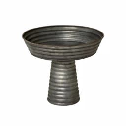 Glitzhome 12 in. Round Farmhouse Galvanized Metal Decorative Tray with Corrugated Edge thumbnail 2