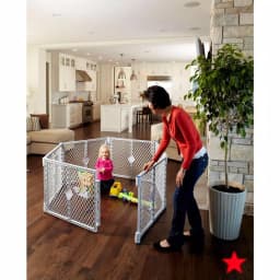 Unbranded North States Super Yard Classic 6-Panel Portable Play Yard, Gray thumbnail 2
