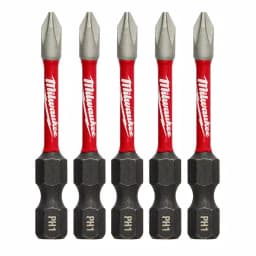 Milwaukee SHOCKWAVE Phillips #1 2 in. Impact Duty Steel Screwdriver Bits (5-Pack) thumbnail 1
