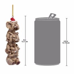 Design Toscano 5 in. See, Speak, Hear No Evil Elephant Holiday Ornament thumbnail 2