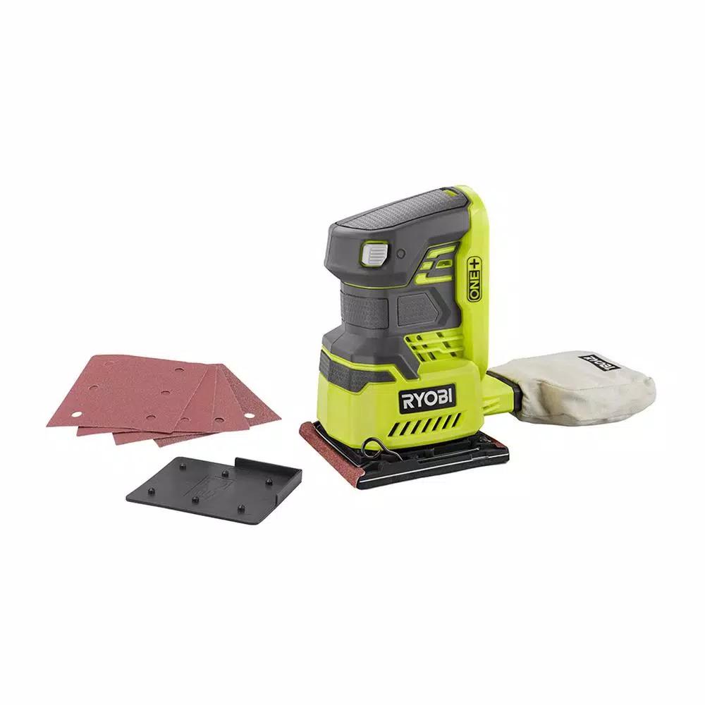 RYOBI 18V ONE+ Cordless 1/4 Sheet Sander Kit with 2.0 Ah Battery and Charger