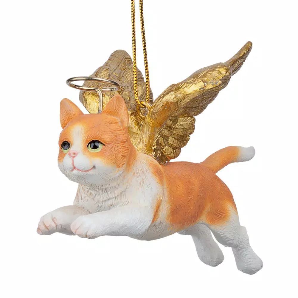 Design Toscano Orange Tabby Cat Angel Christmas Ornament