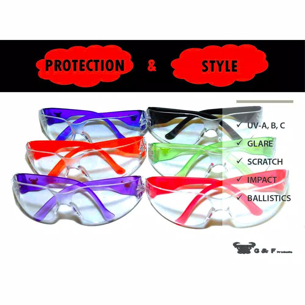 G & F Products EyePro Clear Lens Safety Goggles, Impact and Ballistic Resistant, 6-Pack