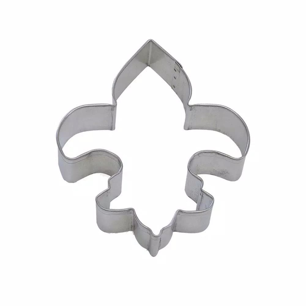 CybrTrayd-R&M 12-Piece Fleur De Lis Tinplated Steel Cookie Cutter Set with Recipe