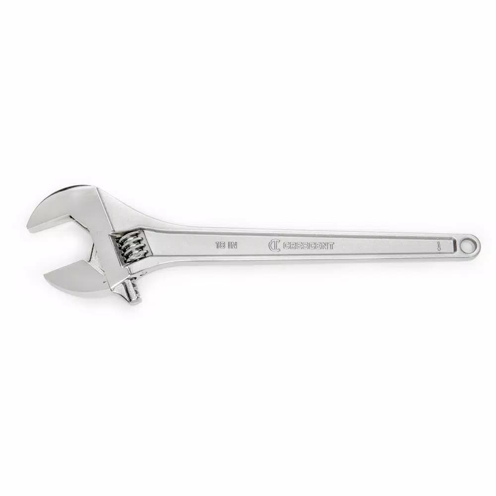 Crescent 18 in. Adjustable Wrench with Hex Jaw Design and Chrome Finish