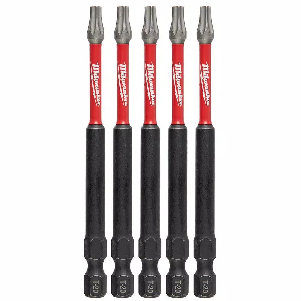Milwaukee SHOCKWAVE Torx #20 3.5 in. Impact Duty Steel Screwdriver Bits, 5-Pack