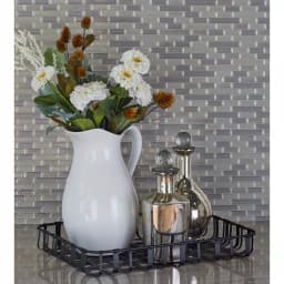 LITTON LANE Industrial Arts Black Metal Crosshatched Decorative Tray Set, Set of 2 thumbnail 1