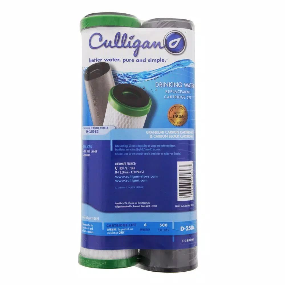 Culligan D-250A Undersink Water Filter Replacement Cartridge Set