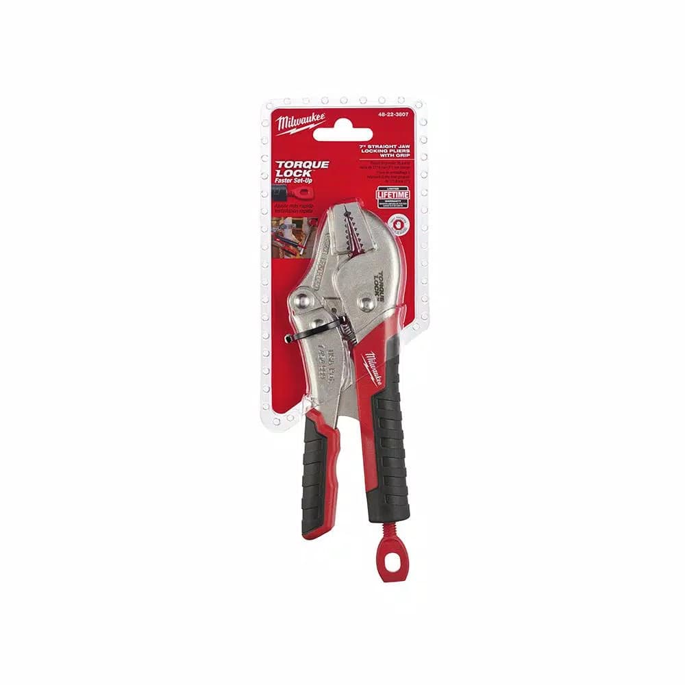 Milwaukee 7 in. TORQUE LOCK Straight Jaw Locking Pliers with Grip