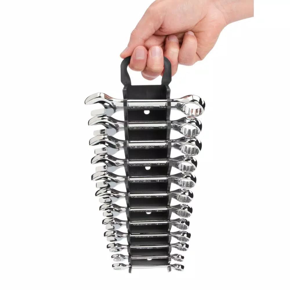 TEKTON 12-Tool Store-and-Go Stubby Wrench Rack Keeper, Black