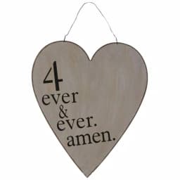 3R Studios 4 Ever and Ever Amen Heart Shaped Metal Wall Art - Grey Words & Quotes Decor thumbnail 1