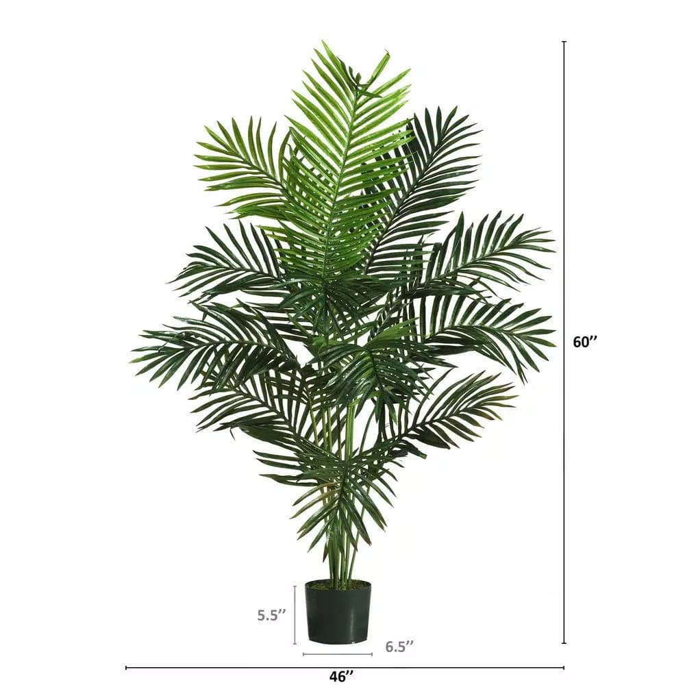 Nearly Natural 5 ft. Paradise Palm Silk Tree - Artificial Green Tropical Palm